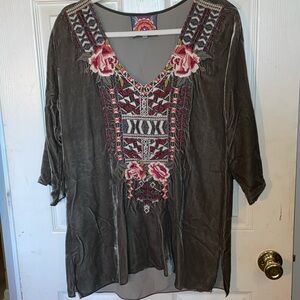 Awesome Velvet Johnny Was tunic - great condition - size S
